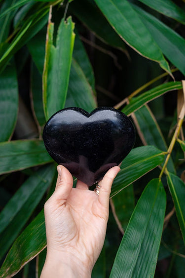 Black Tourmaline Polished Heart